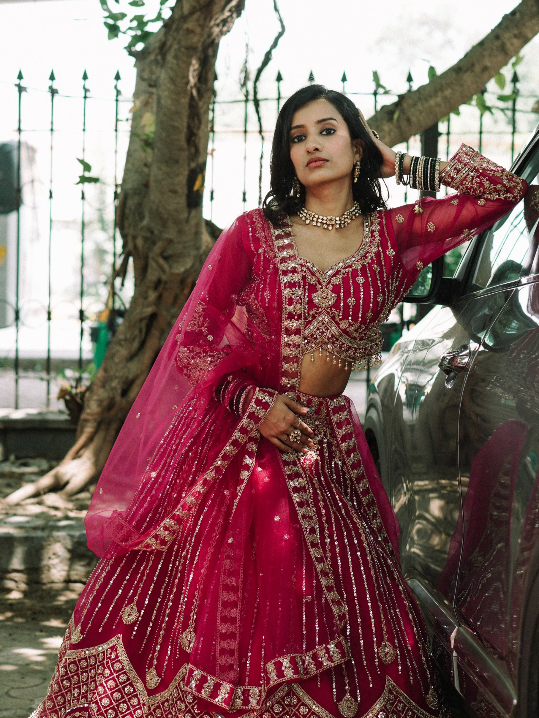 The Fuchsia Radiance Lehenga – Lehenga by Label Shivaksh, photo 3 of 3