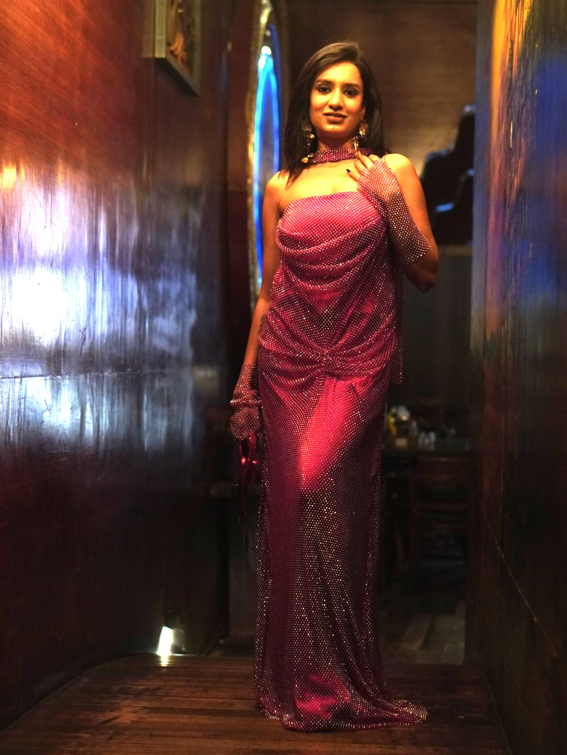 Ruby Glow Drape Gown – Gown by Label Shivaksh, photo 2 of 3