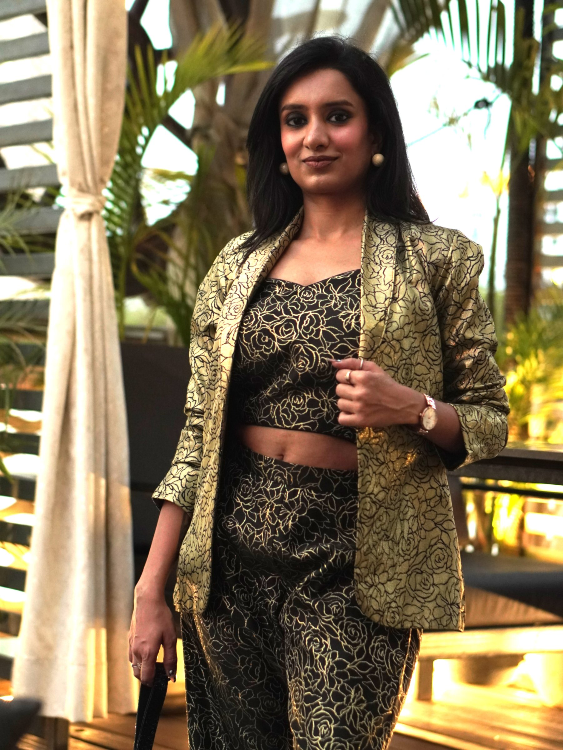 Noir Rosette Tuxedo Set – Indo-Western Set by Label Shivaksh, photo 2 of 3