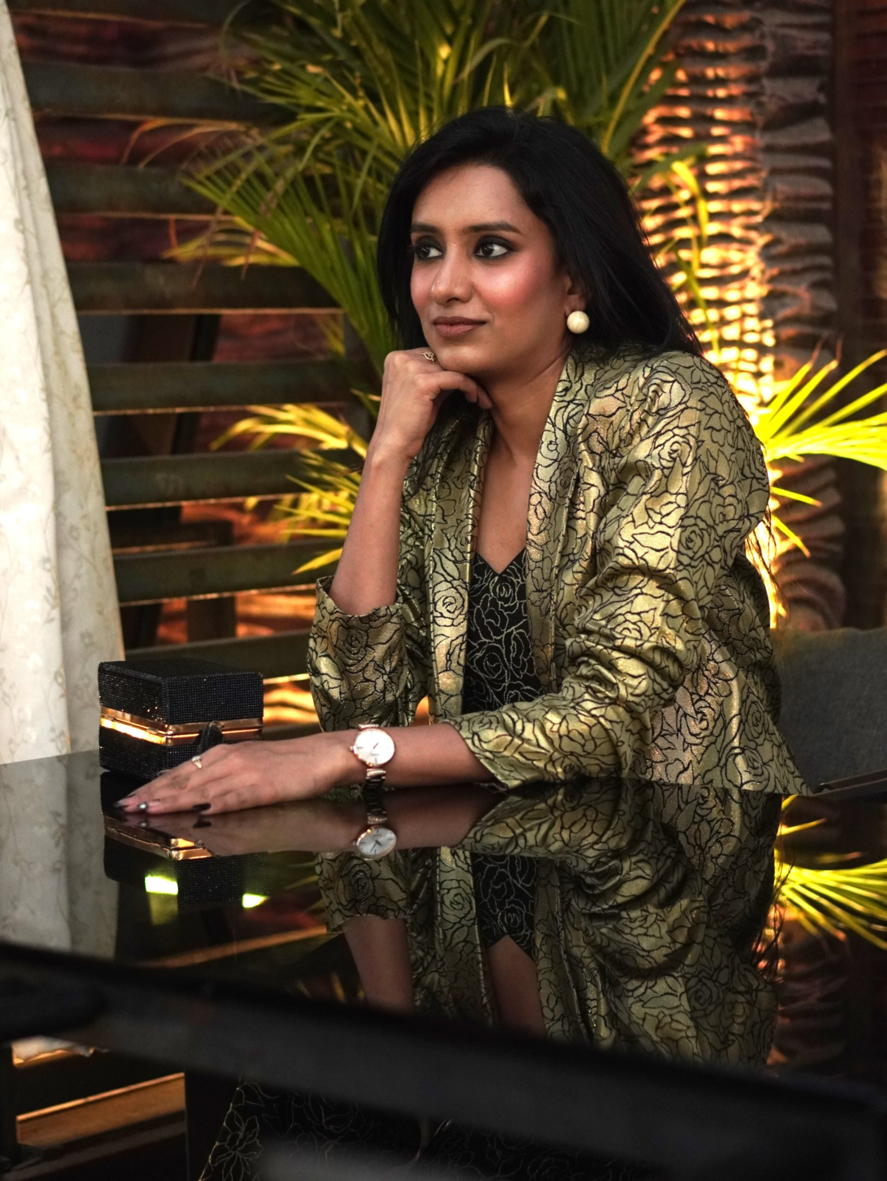 Noir Rosette Tuxedo Set – Indo-Western Set by Label Shivaksh, photo 3 of 3