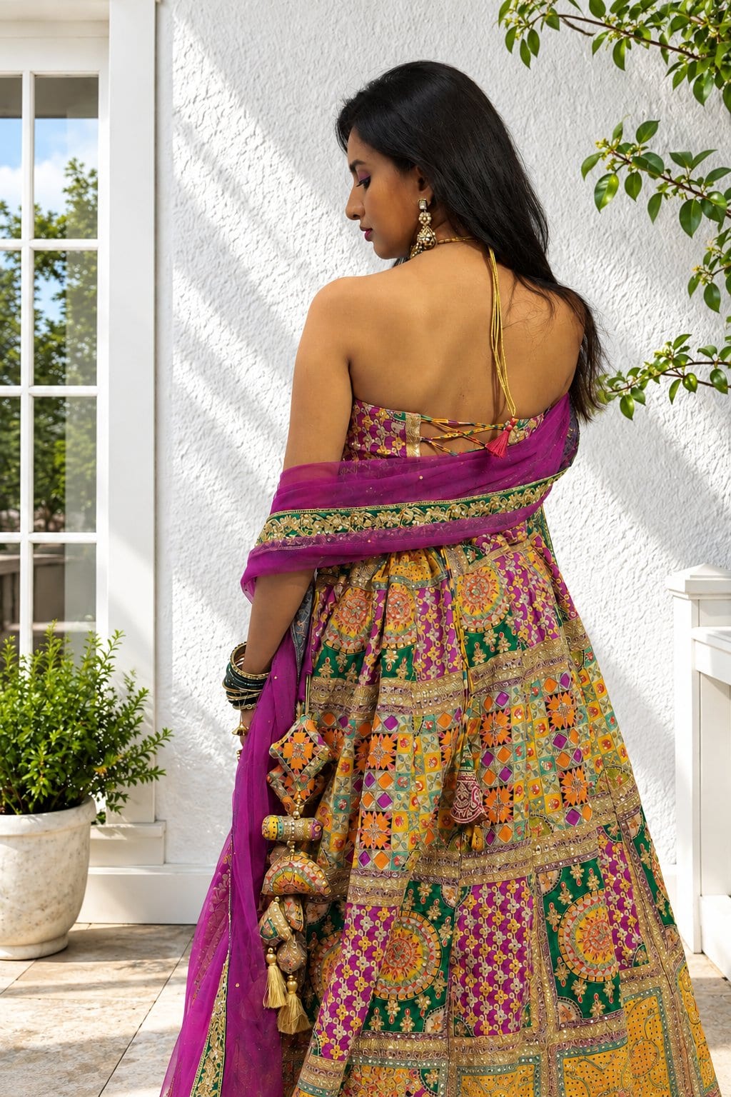 Vibrant Prism Patchwork Lehenga – Lehenga by Label Shivaksh, photo 4 of 4