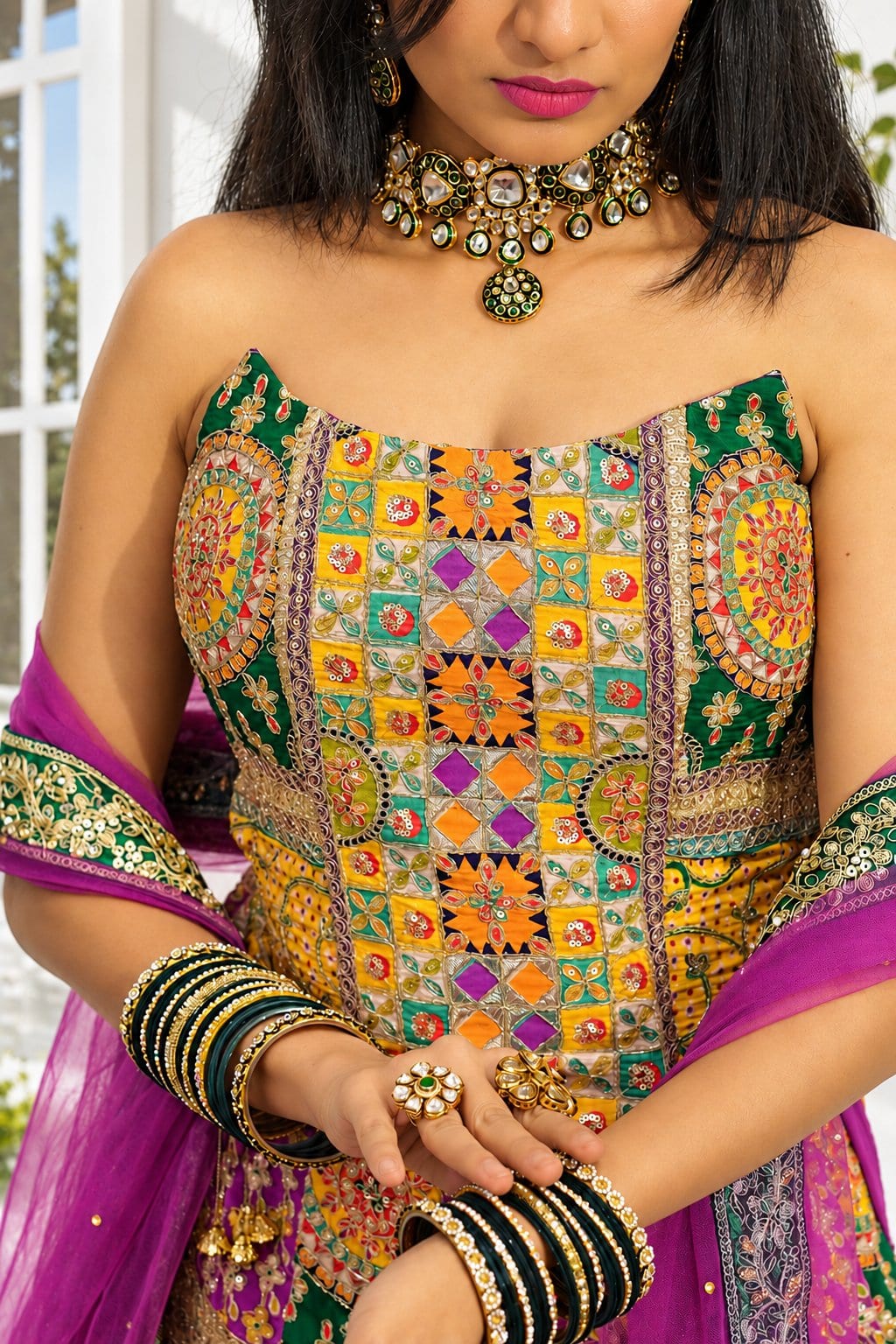 Vibrant Prism Patchwork Lehenga – Lehenga by Label Shivaksh, photo 2 of 4