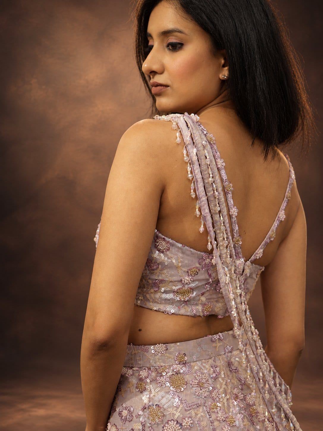 Lilac Luminance Saree-Lehenga – Lehenga by Label Shivaksh, photo 4 of 4