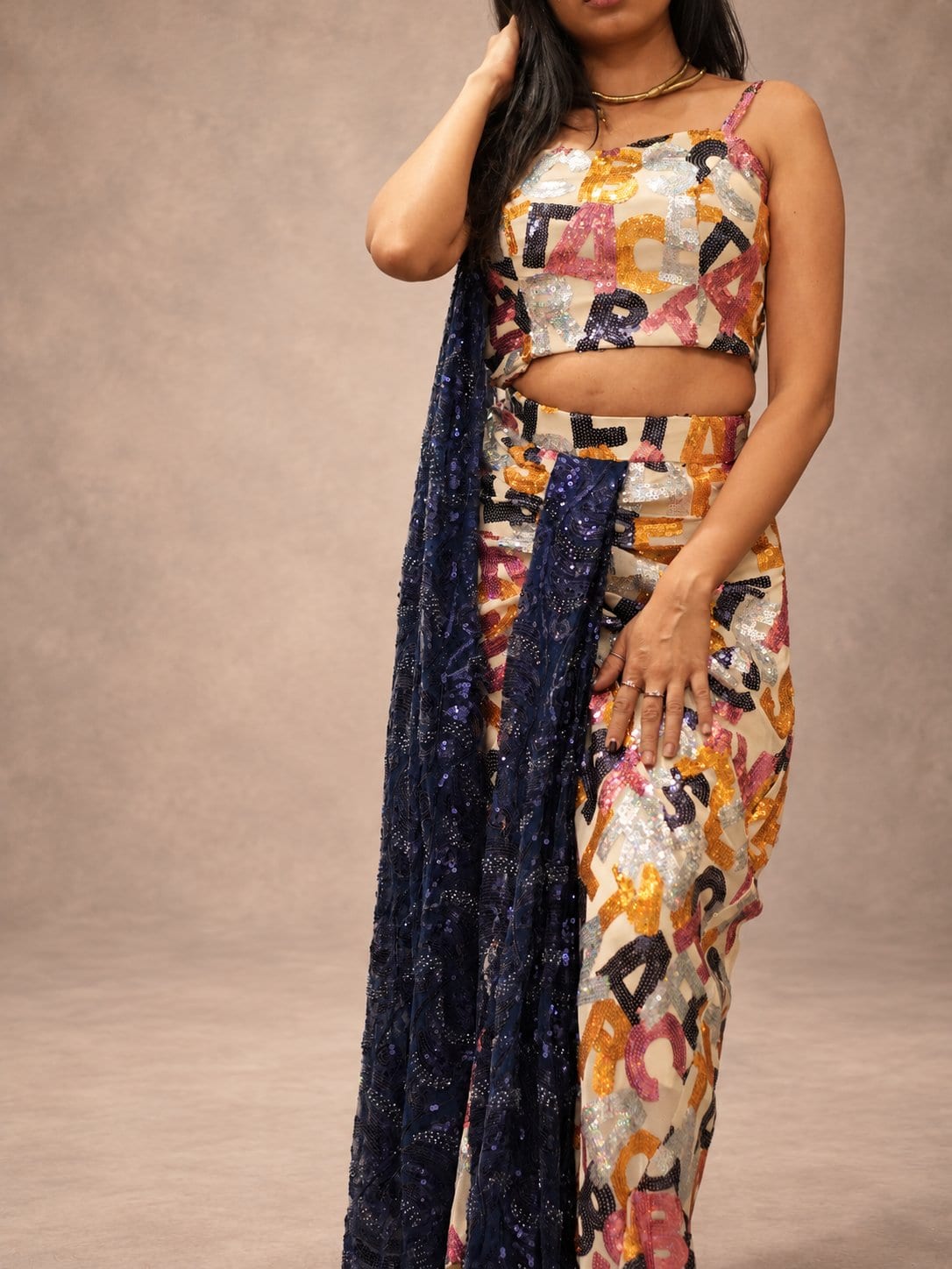 Sequins & Script – Indo-Western Set by Label Shivaksh, photo 2 of 4