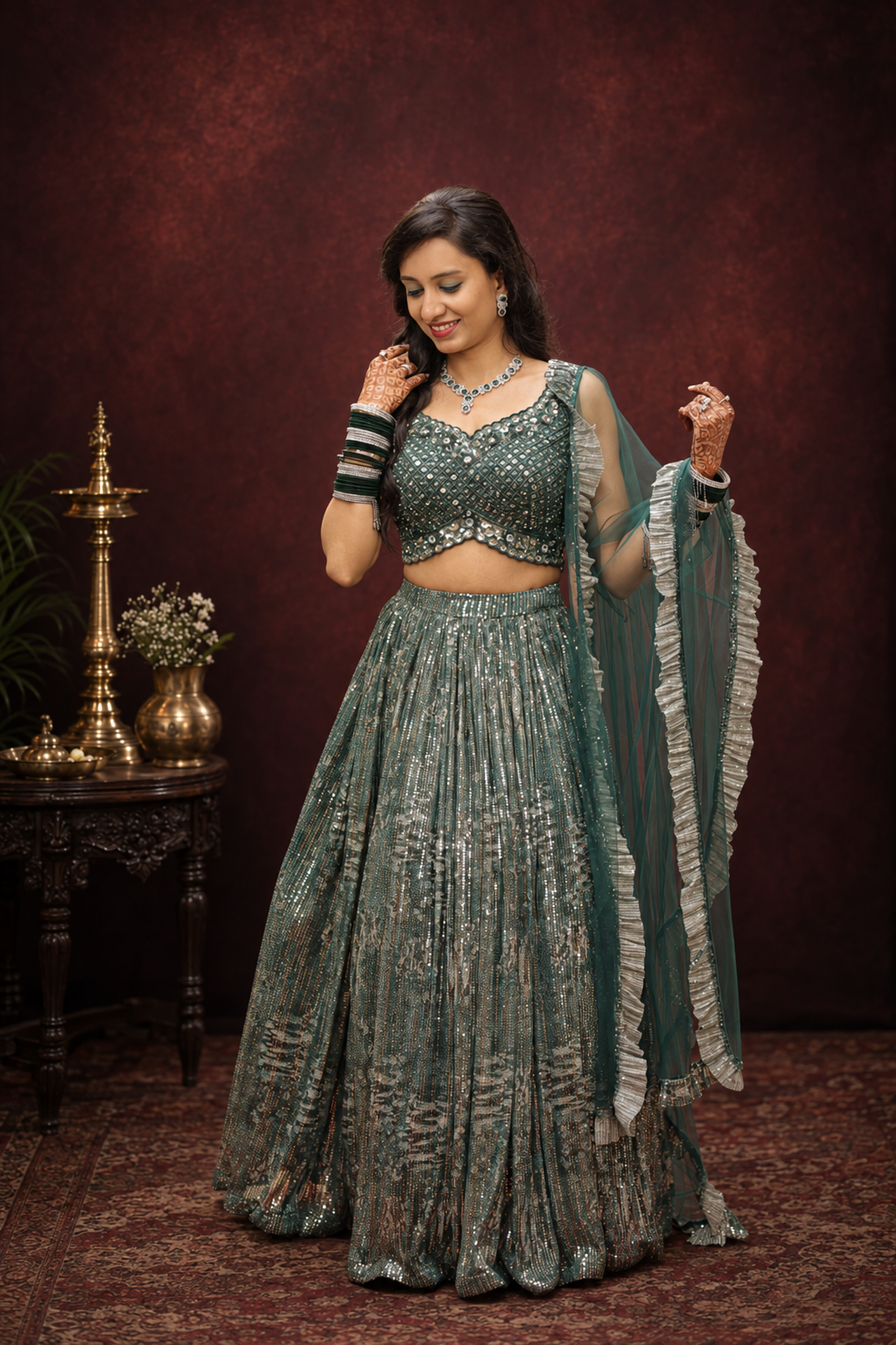 Night Forest Lehenga – Lehenga by Label Shivaksh