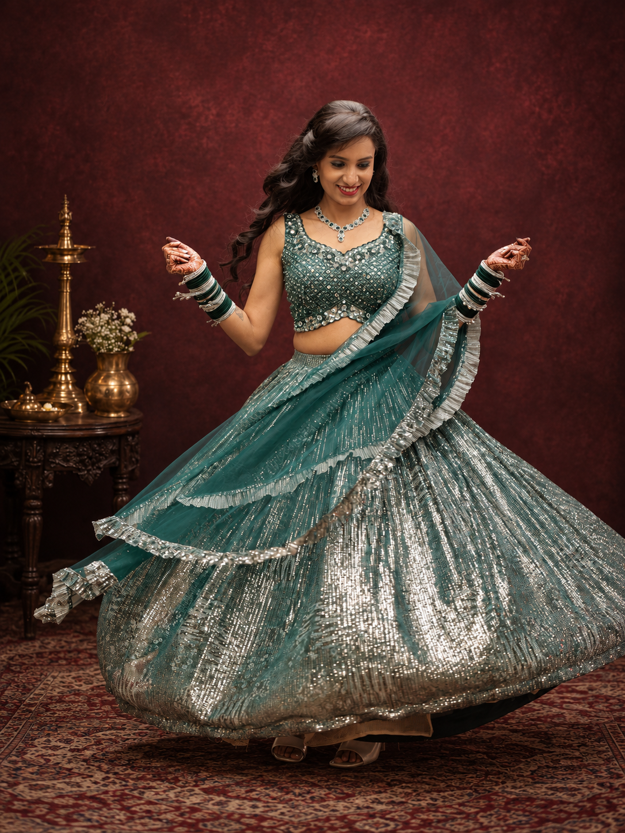 Night Forest Lehenga – Lehenga by Label Shivaksh, photo 2 of 4